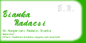 bianka madacsi business card